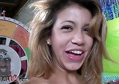 Veronica Rodriguez and a blonde beauty rim and please a man in a vibrant bisexual trio