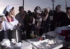 Stacked Japanese maid plays out her wild interracial fantasy