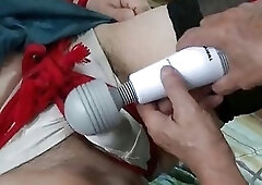 Nasty shemale has a freaky bondage session with sex toys