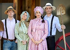 Busty Milfs Sharing Stepsons, Getting Fucked Hard, Squirting Everywhere Intensely Together