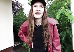 GERMAN SCOUT - Skinny Ukrainian Beauty Mari Moon unintentionally cum in eye at Pick Up Casting Screw in Berlin