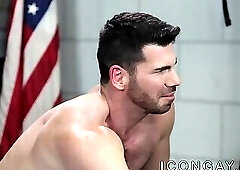 Handsome firefighters Billy Santoro and Andy Banks fuck anally