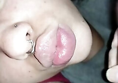 Carnal blaze paints face with cum, mouth shudders absolutely
