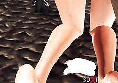 cg ebony sci-fi dickgirl alien bangs a hot hotty in the space sation