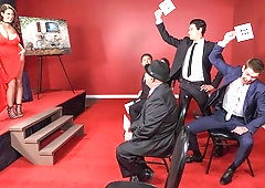 The awesome FMM action with a big-boobed MILF Angela White