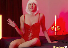 Dissolute stunner Stacy Cruz groans with gusto during Halloween cosplay blowjob in full HD.