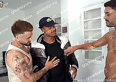 Wild fellatio action with uncut dicks in a gonzo gang-fuck party