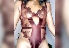 Gorgeous trans hotty showing off her body