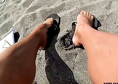 UNDRESSED HOSE ON THE PUBLİC BEACH