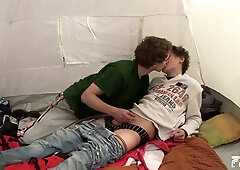 Young man gives a super-cute hj and inhales his playmate furry man meat