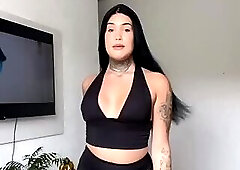 your favorite trans girls is playing with her big girl cock