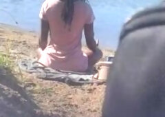 dickflash girl meditating cum