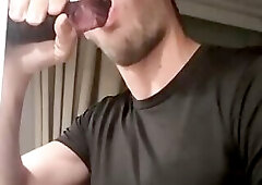 Vlad Castle sucking a dildo