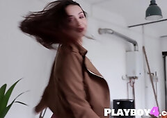 All natural teenager posing totally naked