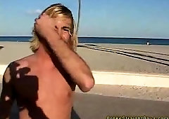 Curious meeting on the beach for teasing