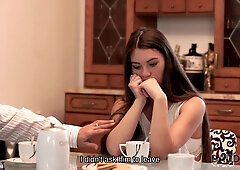 Old Guy Fucks Stepsons Cute Girlfriend While Stud Isnt At Home