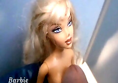 Sexy blonde in mall bathroom