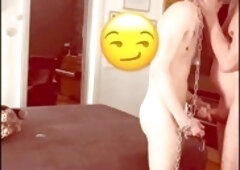 Bareback twinks in a caged scene with some intense ass-fucking action