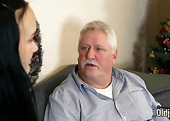 Retired police officer fucks teen pussy and cums in her mouth