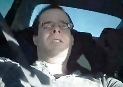 Two guys jerk in car