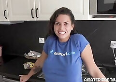 A lustful dude decided to try out a dating web page for amateurs looking to bang and ended up convincing this hawt brunette hair to suck and ride his 