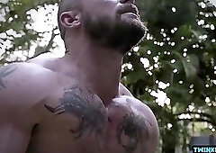 Tattoo son ass to mouth with cumshot