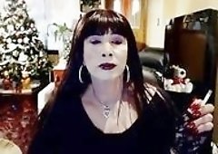 Luscious milf shemale gets pounded by a huge black man