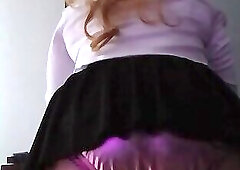 Satin panties upskirt