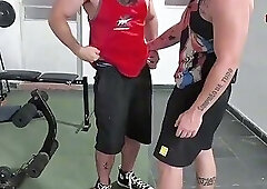 Just some bro-ing around at training, I got my straight friend to give me a blowjob.