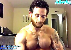 hot,handsome and muscular hunk wanking off