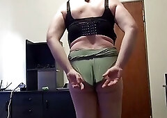 Fake Boobs - posing in a swimsuit, shaved body