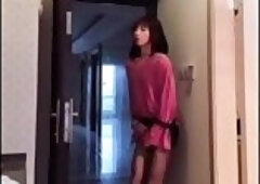 Thai Masturbating her Dick Flashing it to a Woman and C