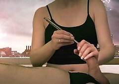 Lee Sounds experiences her first urethral sounding with a massive cock for a handjob