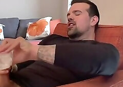 hot tatted verbal daddy pumps out a load