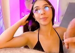 Real dutch brunette slut is giving blowjob and handjob