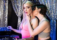 Sensual lesbian sex on stage with Kenna James and Paris Lincoln