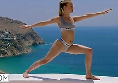 Bored Rich Girl Gapes For Personal Trainer On Vacation