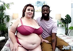 big beautiful woman doxy Lady Lynn likes taking large ebony weenie in her overweight vagina