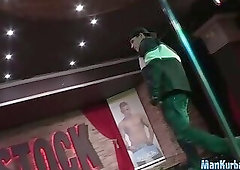 Hunk teases with his body before jerking off