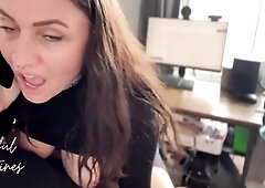 Creampie Stepmom whilst this babe takes a work call