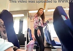 A stranger angel jerked off and sucked me in the educate in public