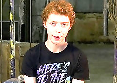 Dominant twink barebacks his sub after restraining him