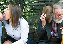 Lustful Teen Babe Abella Danger Bored waiting for the bus so Fucks Instead