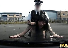 Fake Cop Hawt cyclist with large boobs screwed
