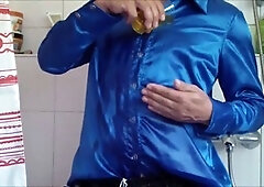 Shiny nylon shorts, nylon shorts wank, adidas