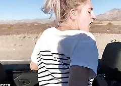 Watch this Russian ho getting hot and heavy and fucked hard while riding around in a car around the bright and lavish city of sin. Eva is always a dir