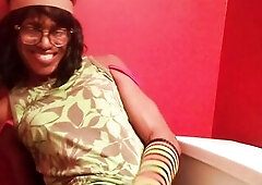 Homemade movie of black shemale tranny Tease
