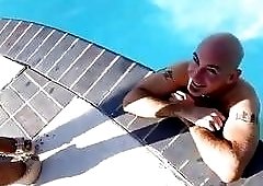 Bald dude has a thing for shemales so they fuck