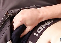 Young straight amateur Orion Order solo strokes and cums