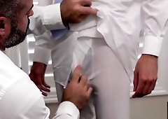 Mormon tugs cum while getting fucked